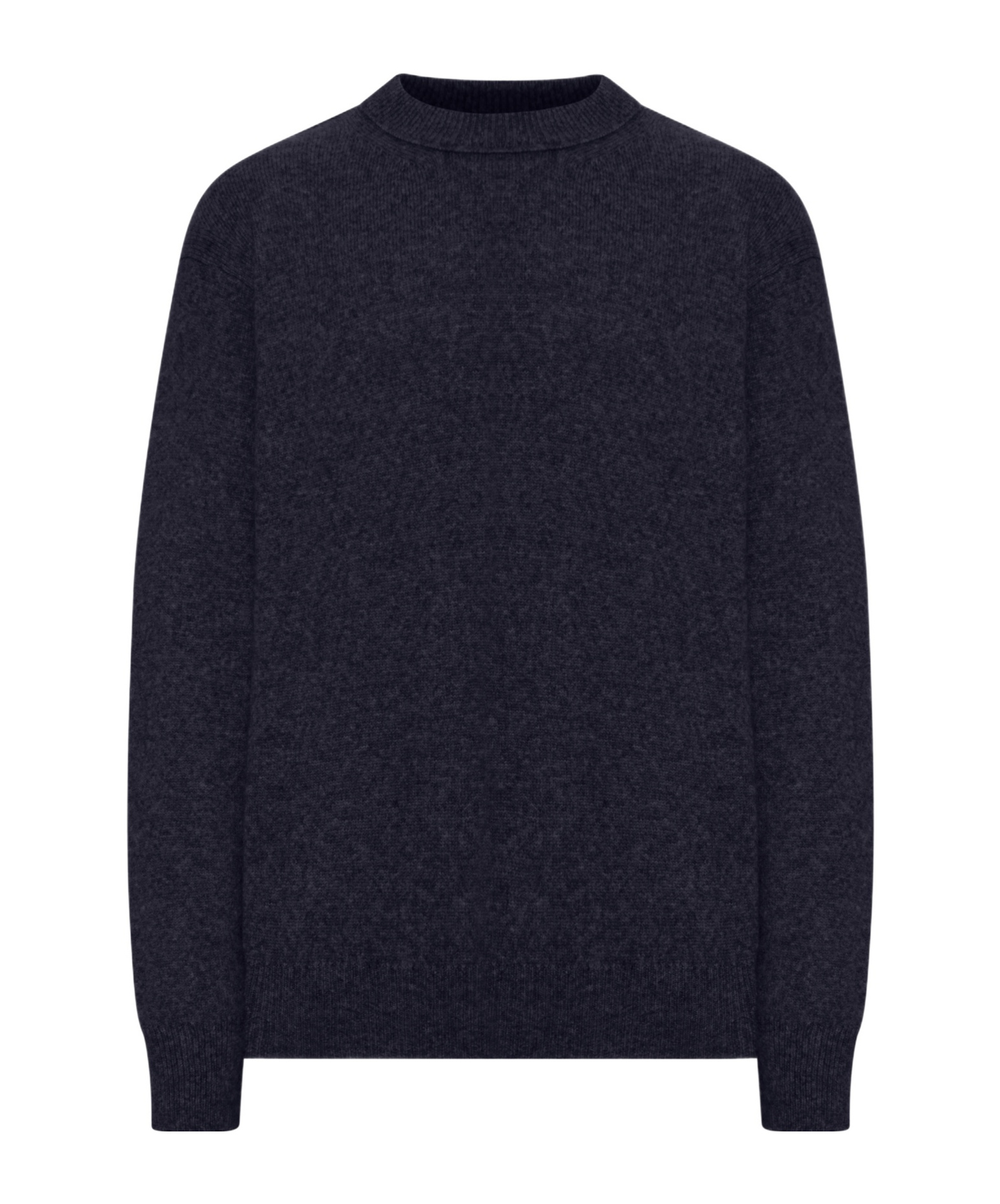 Roberto Collina Crew Neck Sweater In Melange Effect Wool In Black