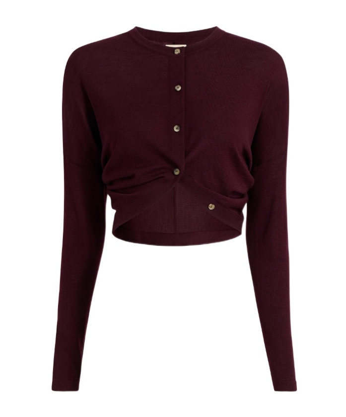 Khaite Finn Cardigan In Burgundy