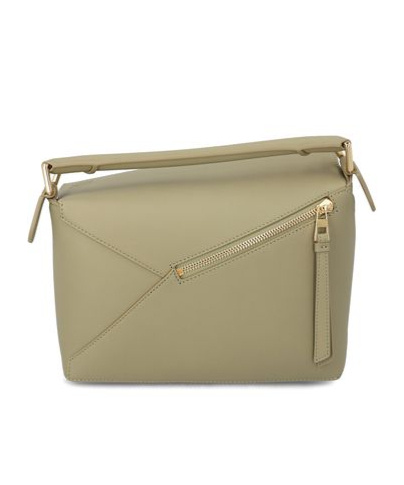 Loewe Small Puzzle Edge Leather Handbag In Nude