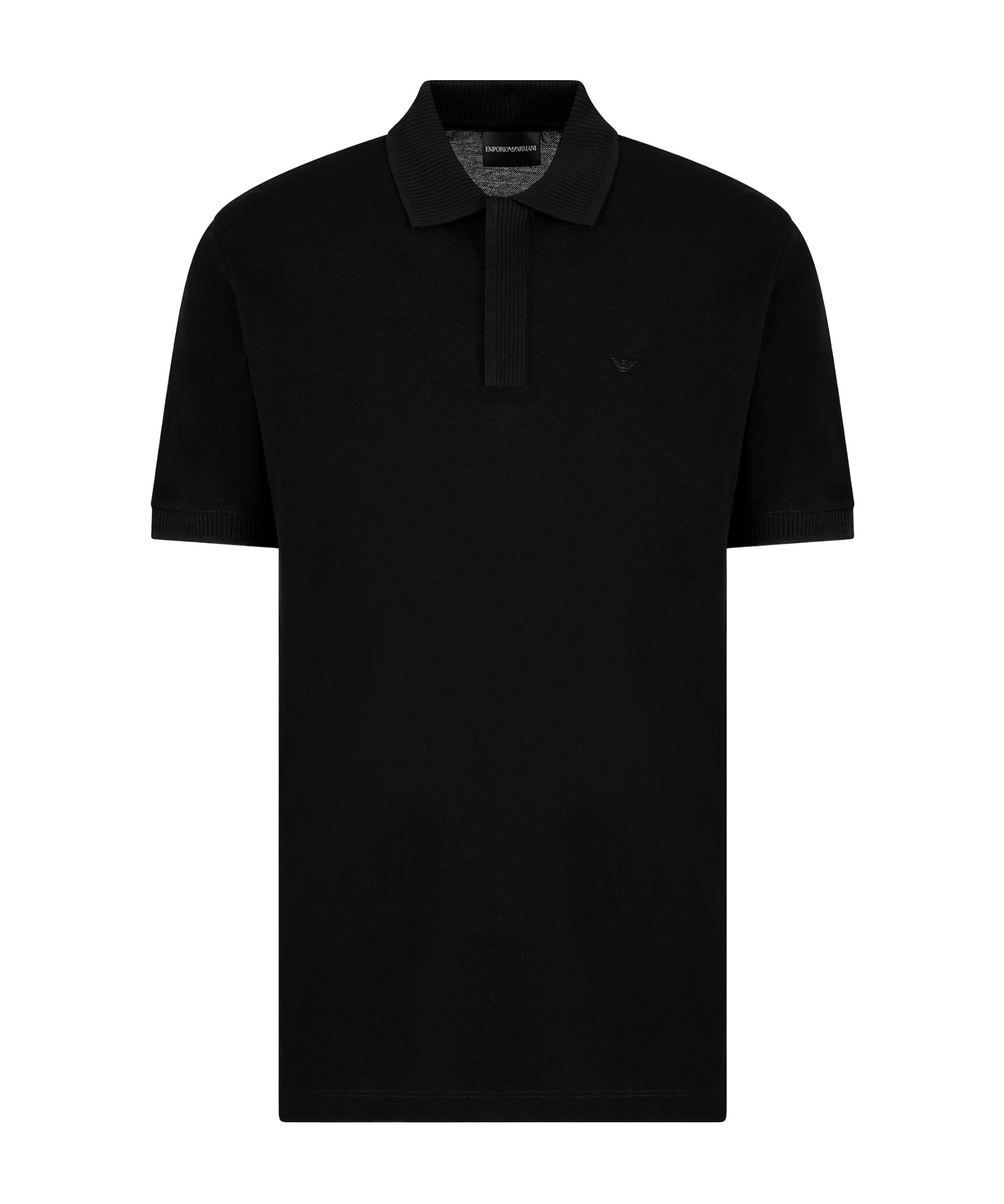 Emporio Armani Cotton Polo Shirt In Black
