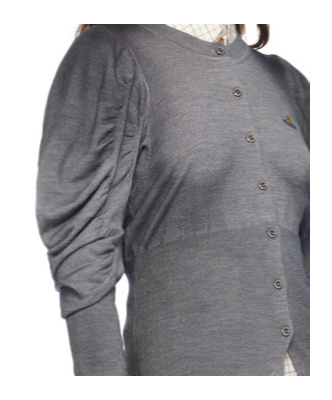 Vivienne Westwood Wrinkled Knitted Cardigan In Gray