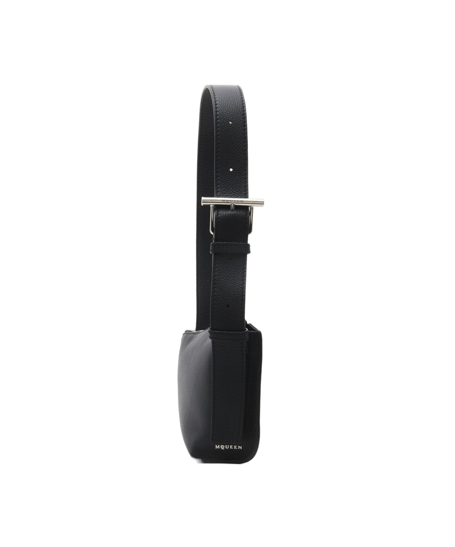 Alexander Mcqueen T-bar Sling Pebbled-leather Shoulder Bag In Black