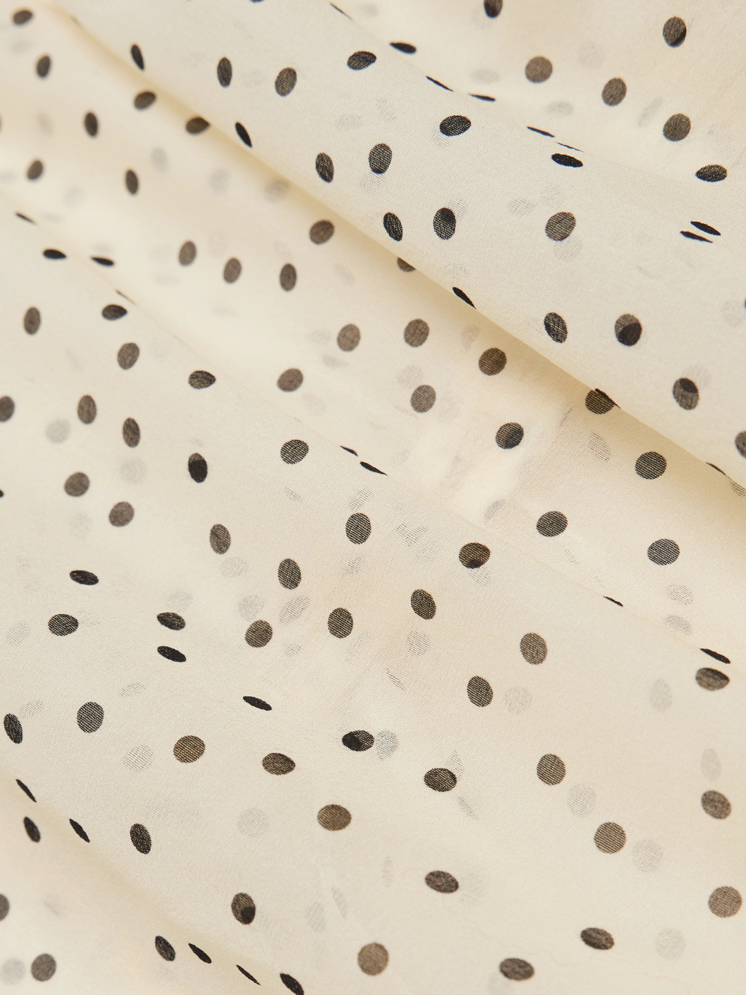 Magda Butrym Ruched Polka-dot Print Stretch-silk Chiffon Top