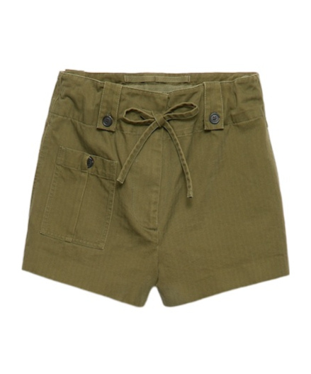 Prada Washed Chevron Shorts In Green
