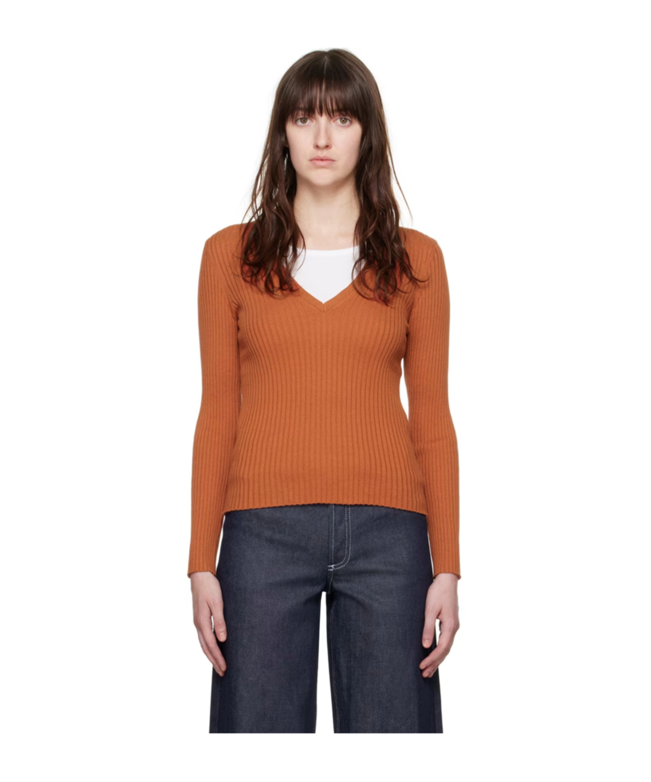 Apc Camille Chunky-ribbed Jumper In Brown