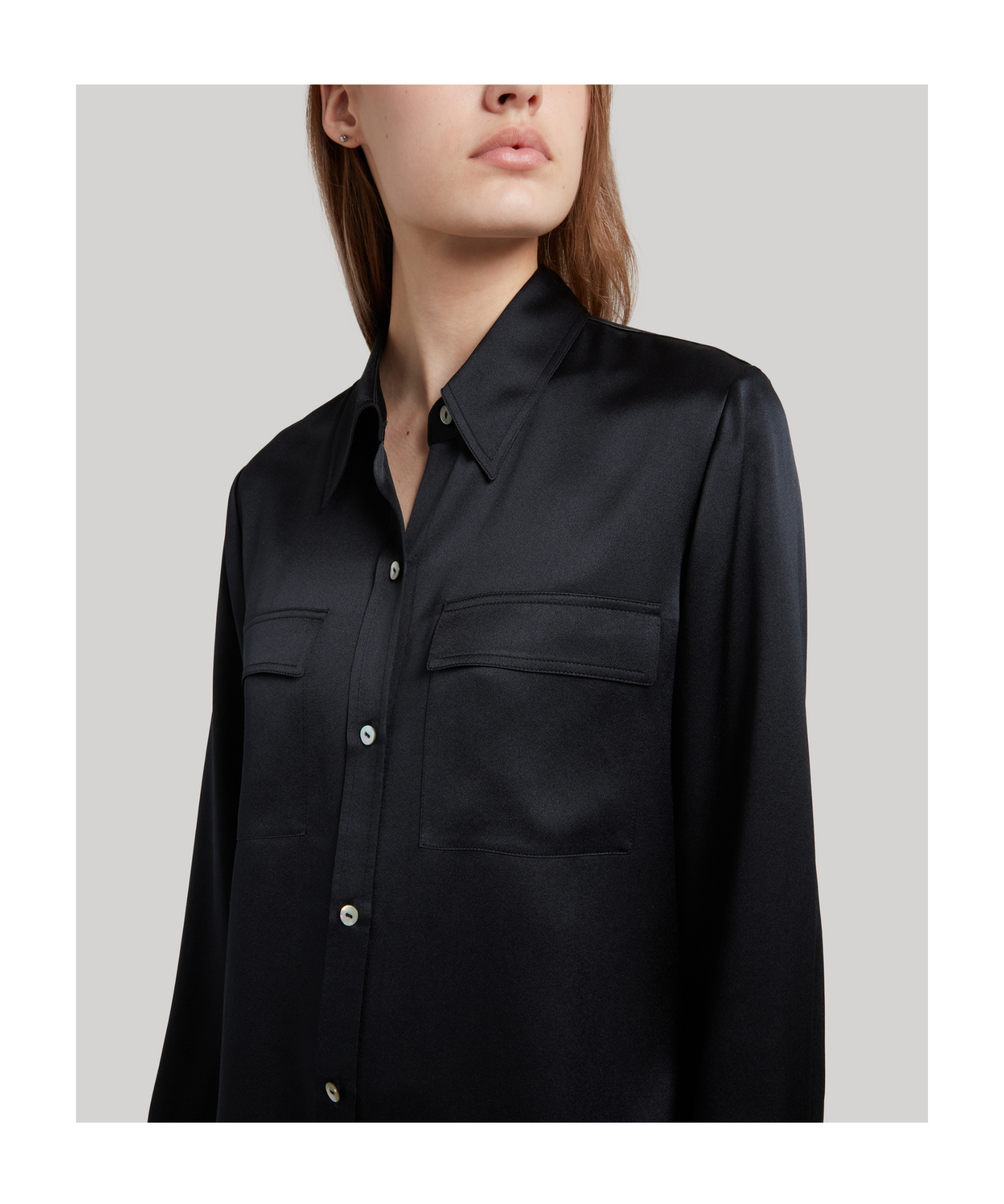 Shop Vince Long-sleeved Shirt In Black