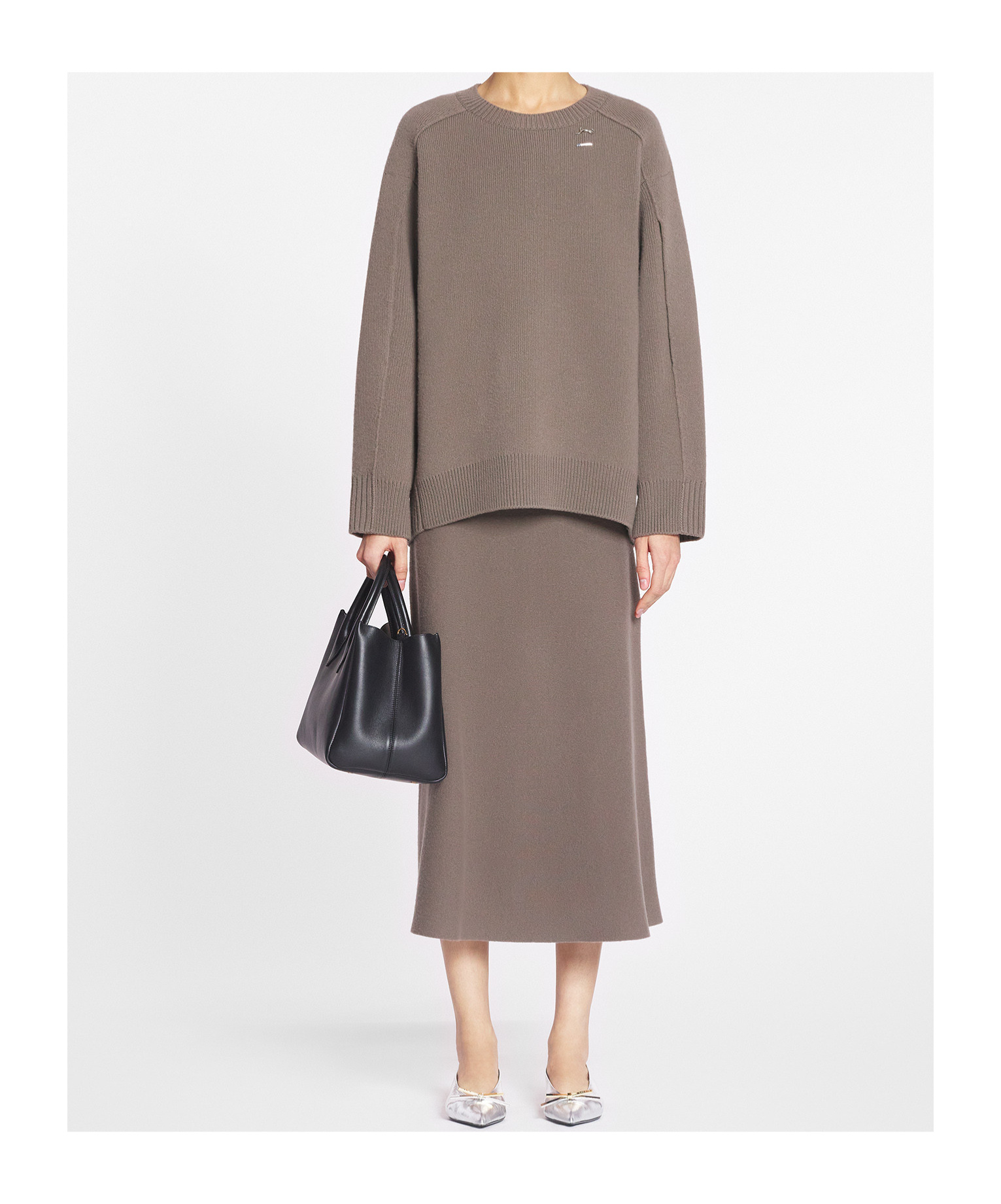 Lanvin Virgin Wool And Cashmere Skirt In Gray