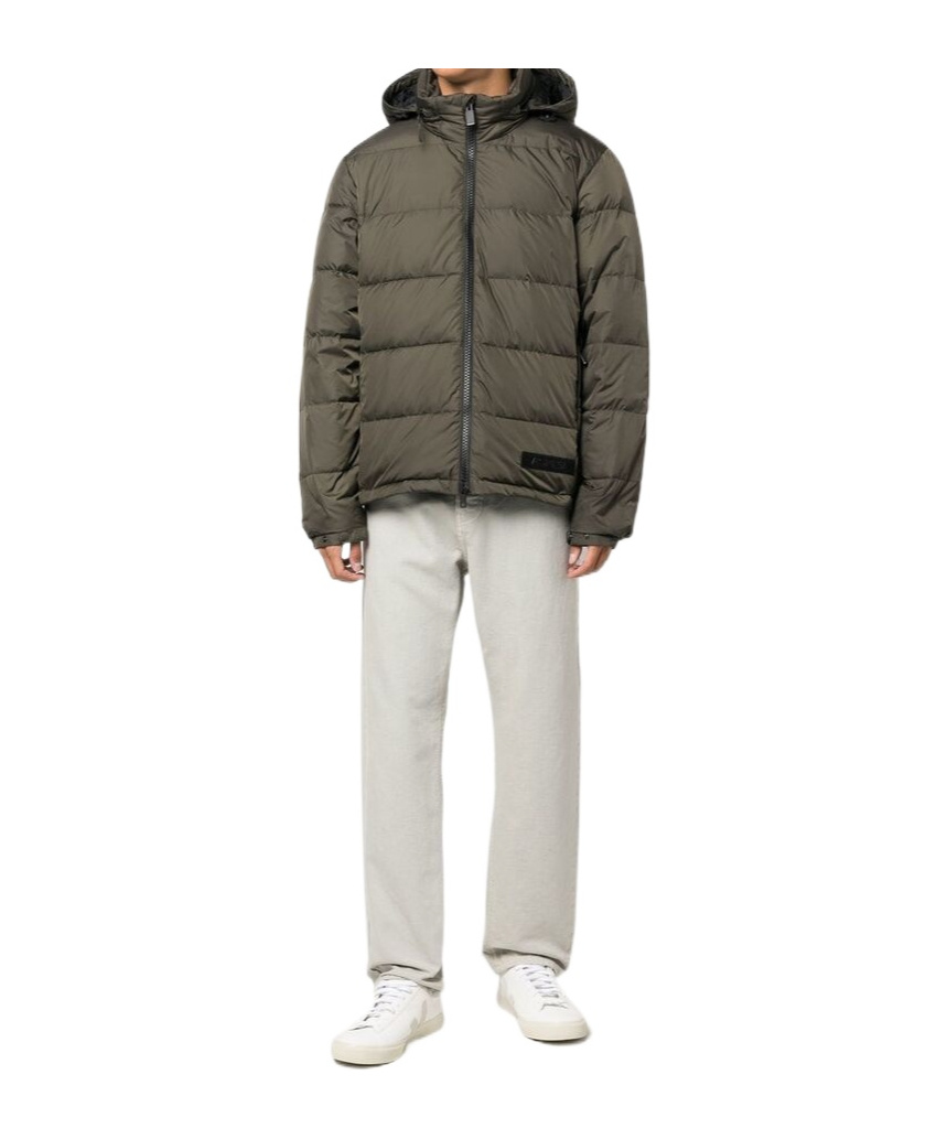 Aspesi Logo-patch Down Puffer Jacket In Green