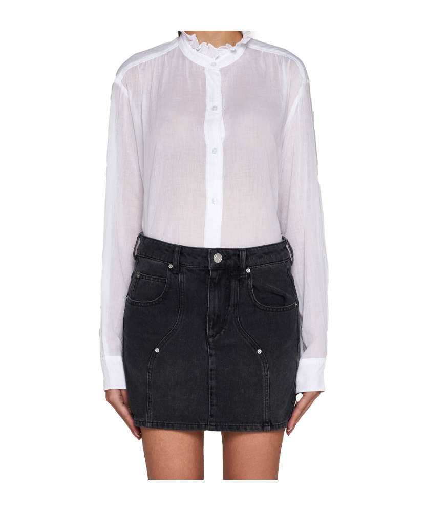 Isabel Marant Étoile Marant Etoile Vesna Denim Mini Skirt In Black