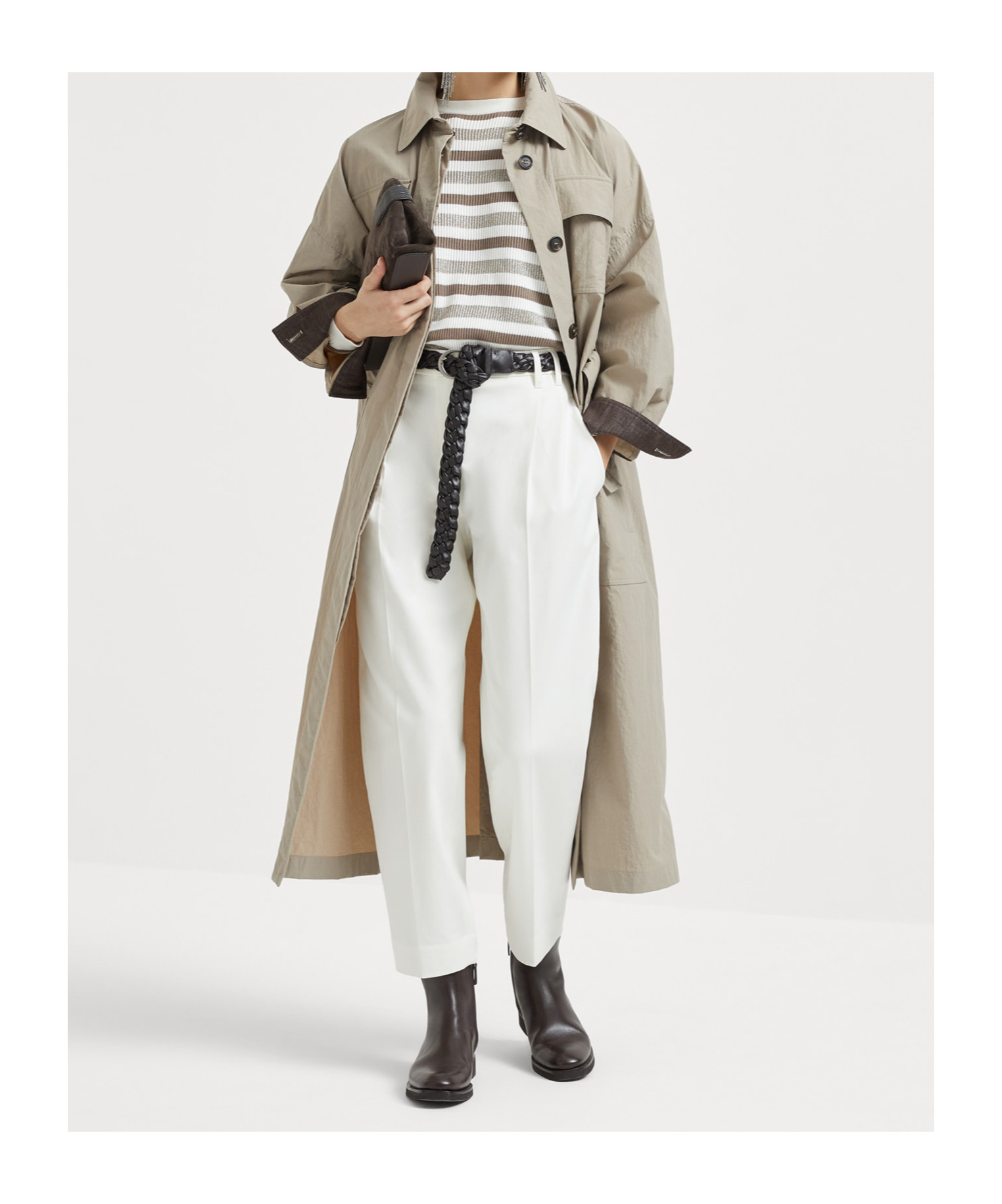 Brunello Cucinelli Long Sleeve Windbreaker In Gray