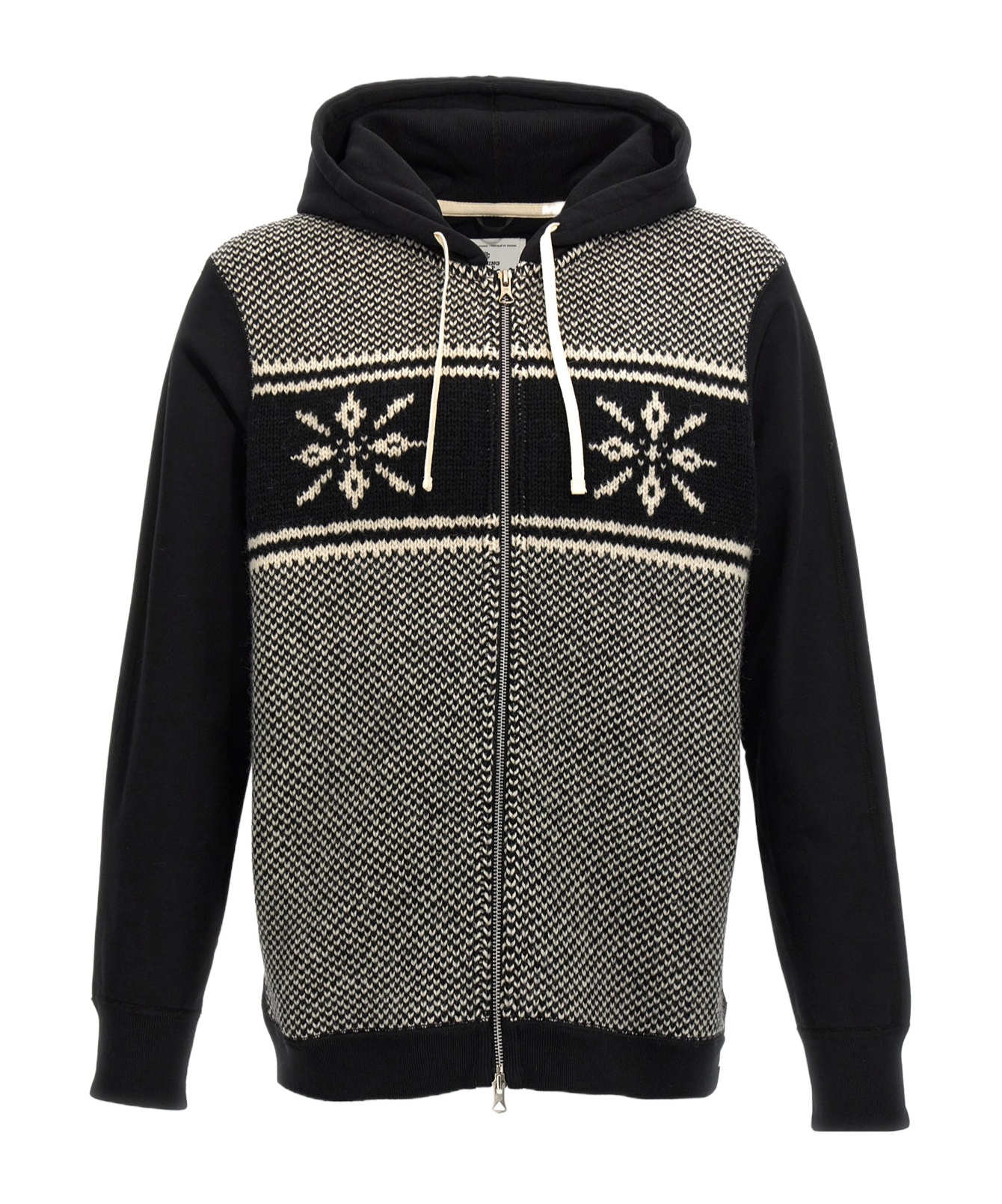 Junya Watanabe Cotton And Wool Hoodie In Black