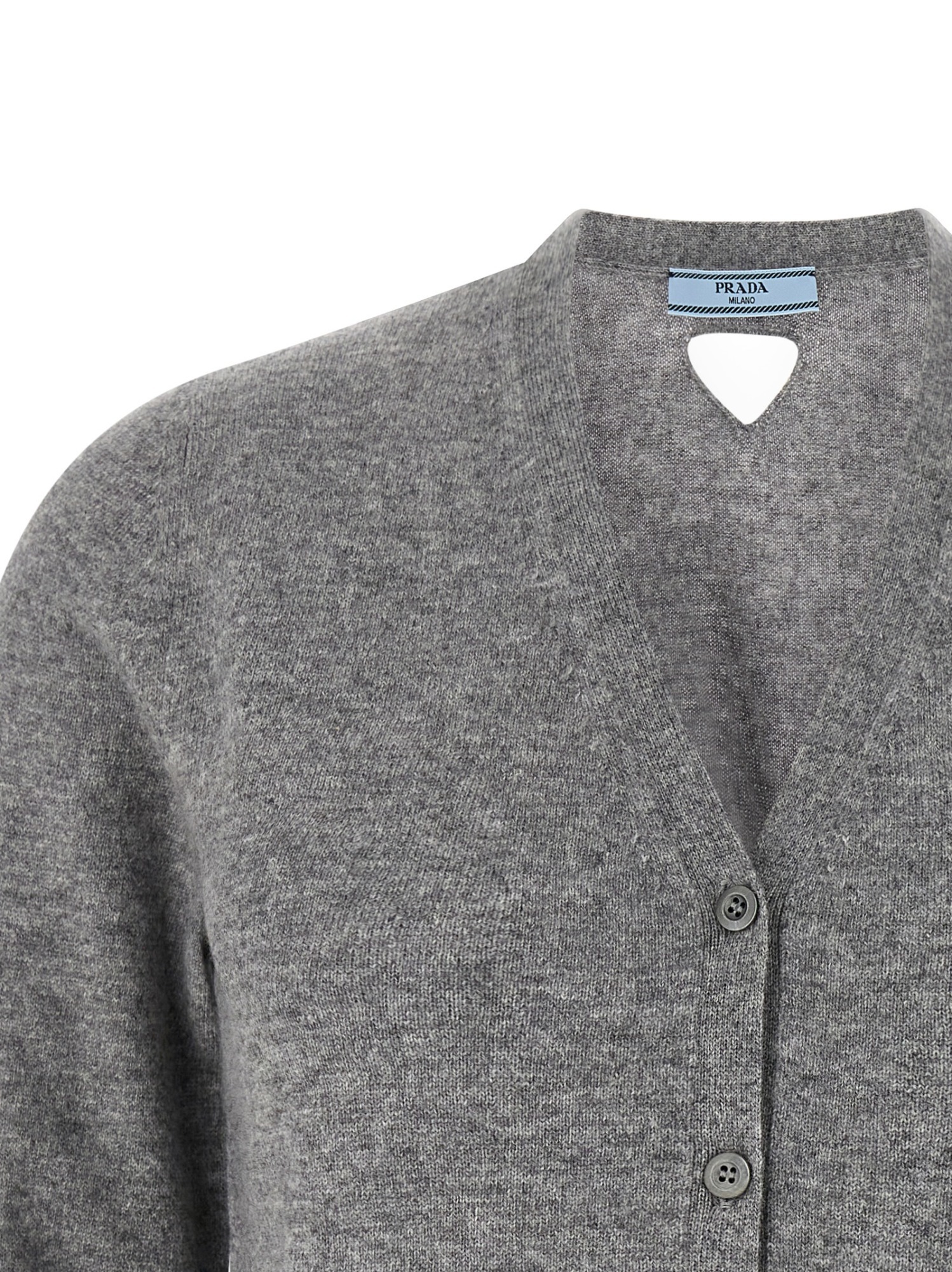 Prada Long-sleeved Sweater In Gray