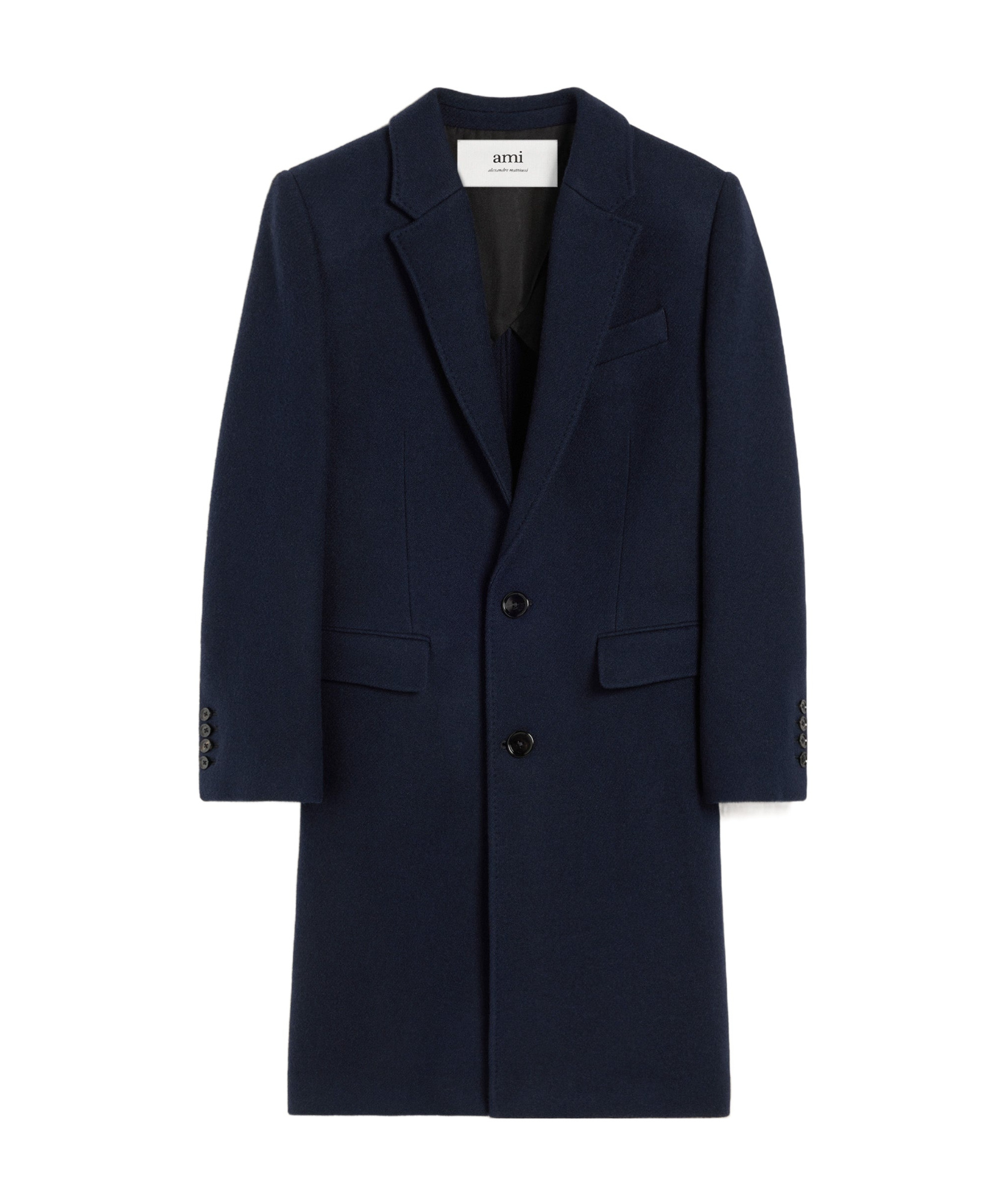 Ami Alexandre Mattiussi Single Breasted Wool Coat In Black