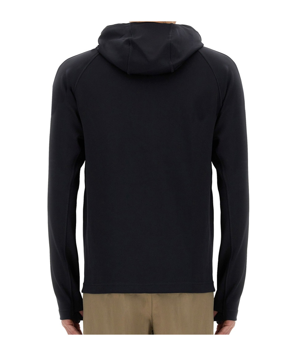 Hugo Boss Active Stretch Zip-up Hoodie In Black