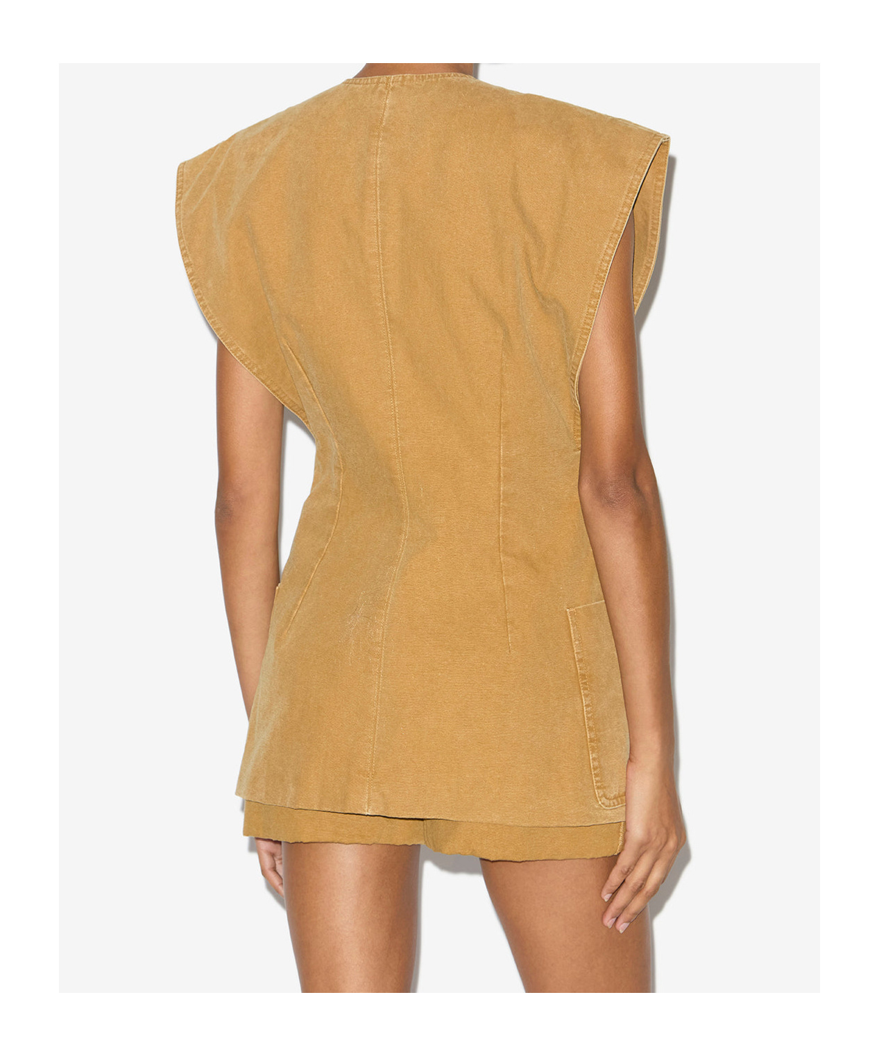 Isabel Marant Vest With Back Seam Detail And Pockets In Brown