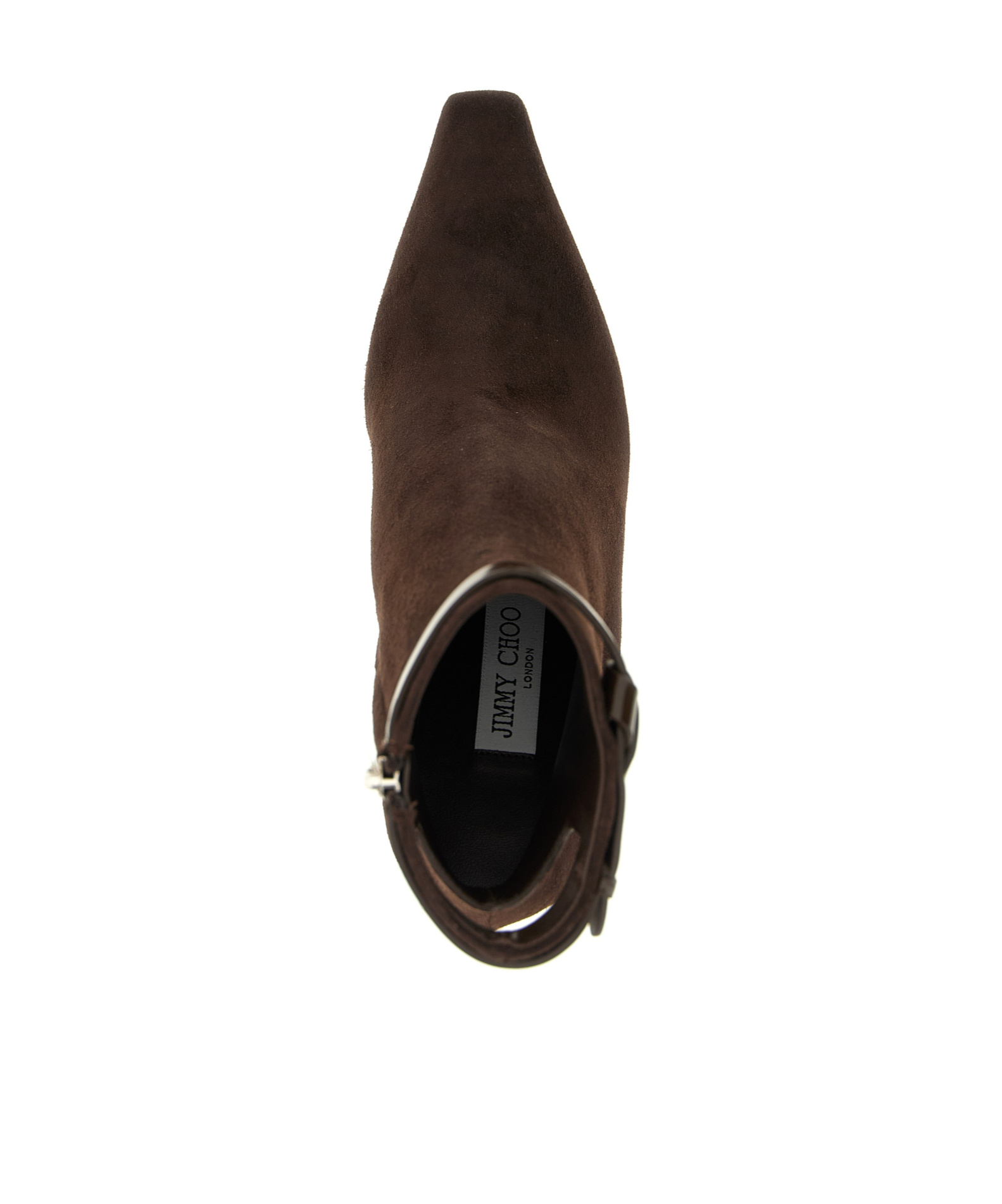 Jimmy Choo Suede Stiletto Ankle Boots With Pointed Toe In Brown