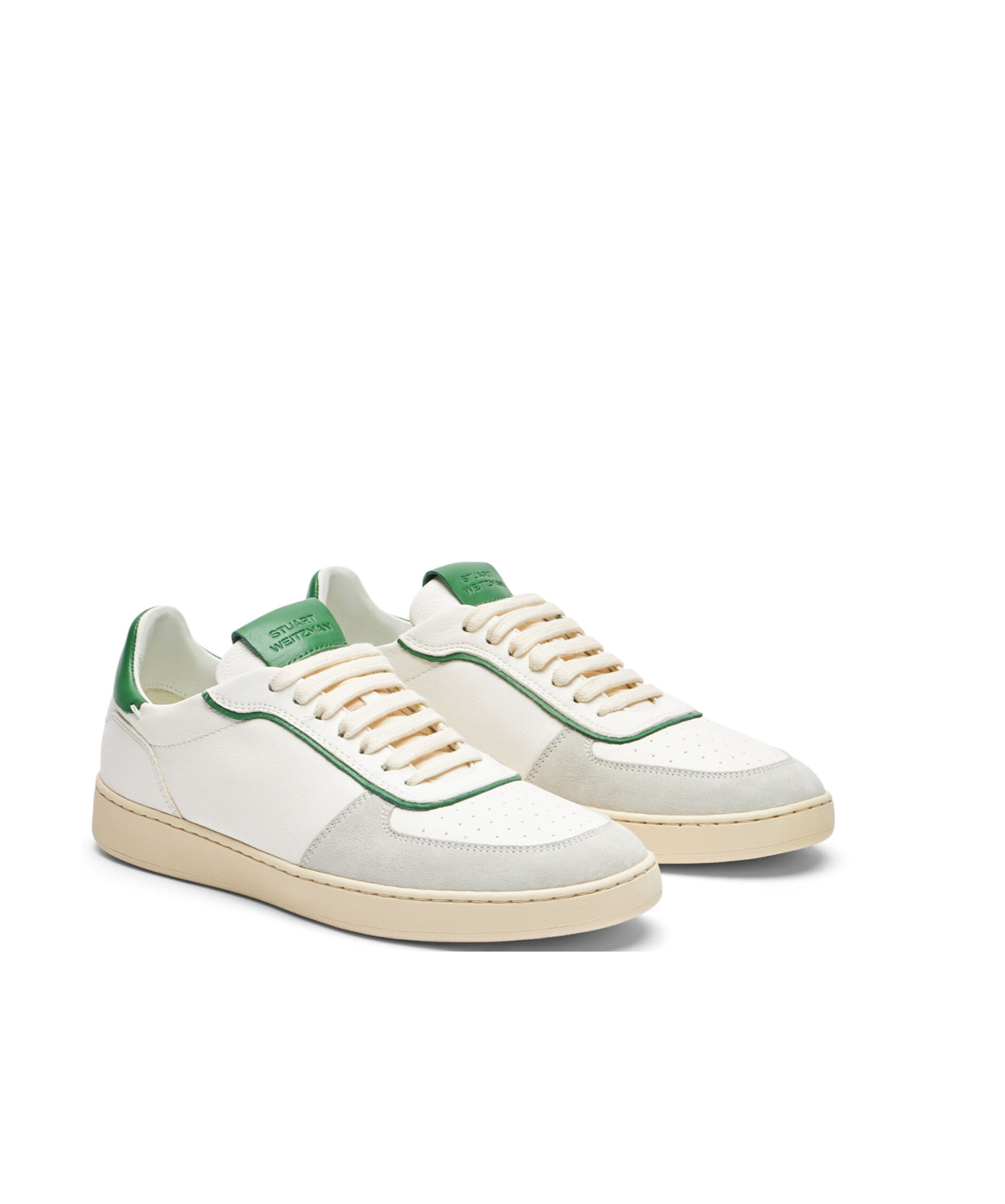 Stuart Weitzman Derby Leather Sneakers In White