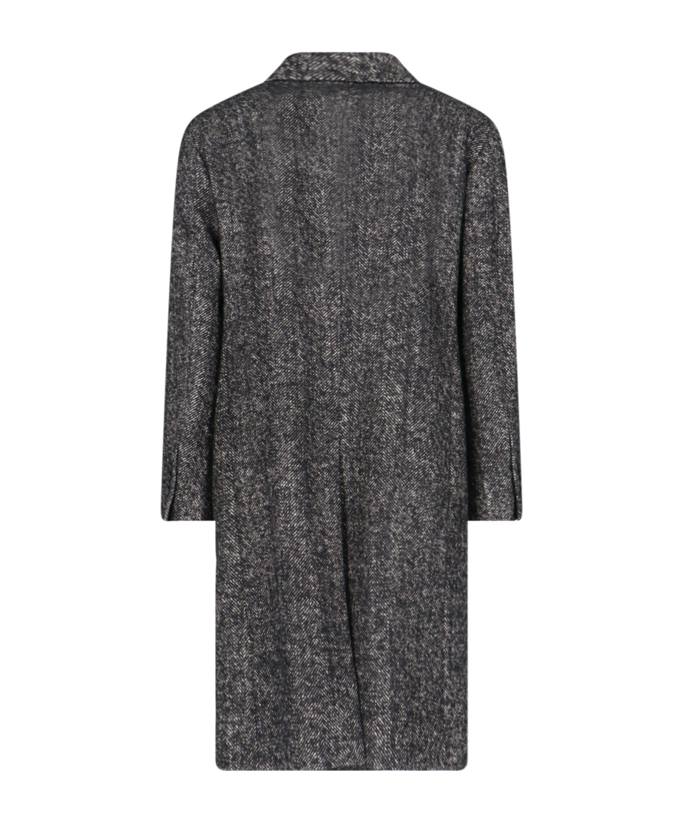 Shop Tagliatore Herringbone Double-breasted Coat In Black