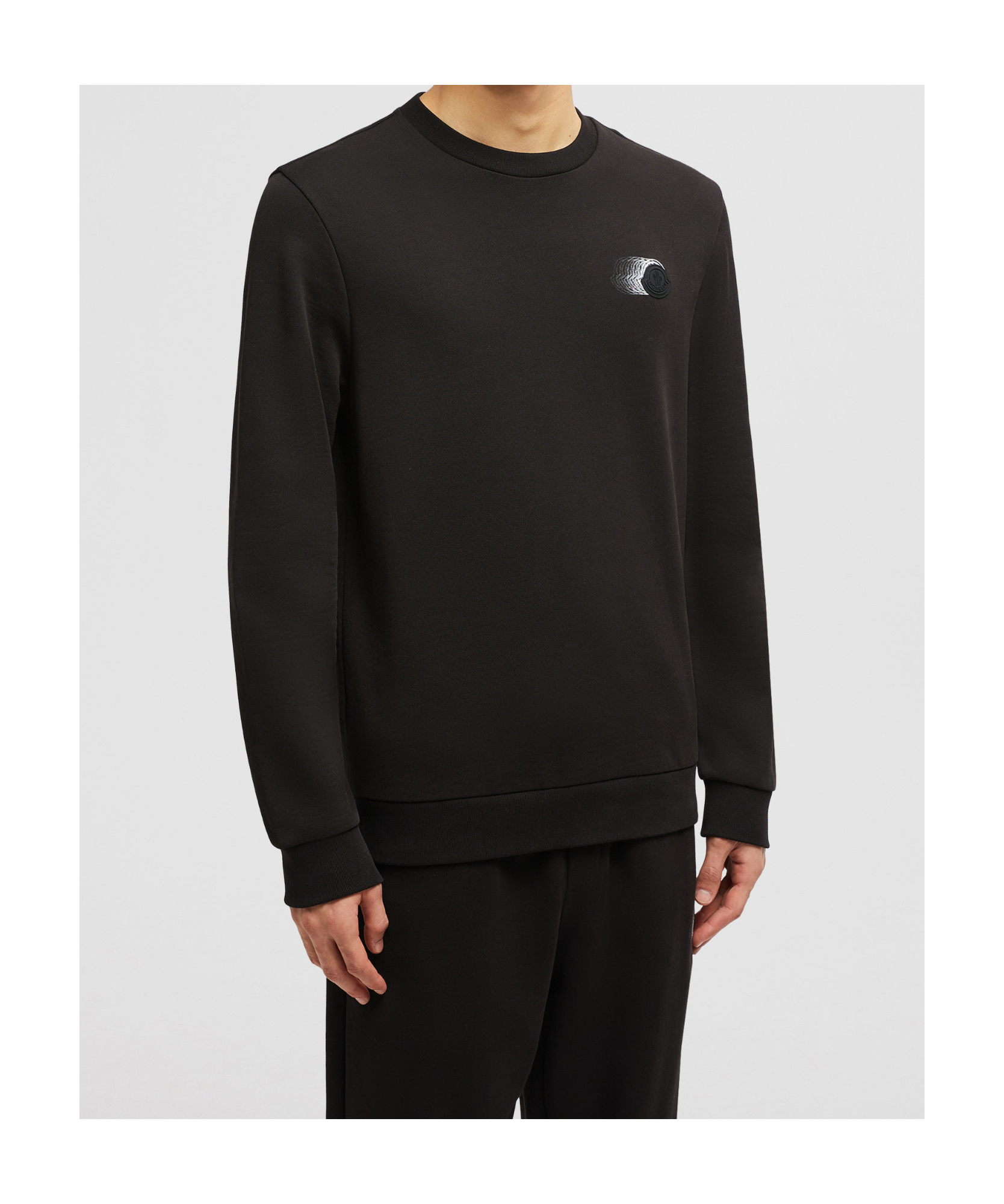 Moncler Sweat En Coton À Motif Logo Délavé In Black