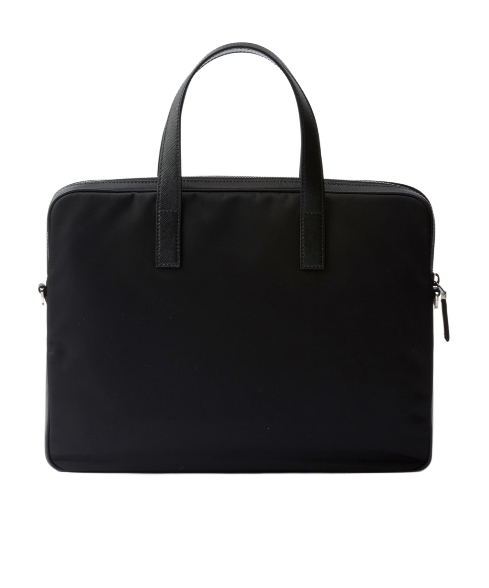 Prada Re-nylon Leather-trimmed Briefcase In Black