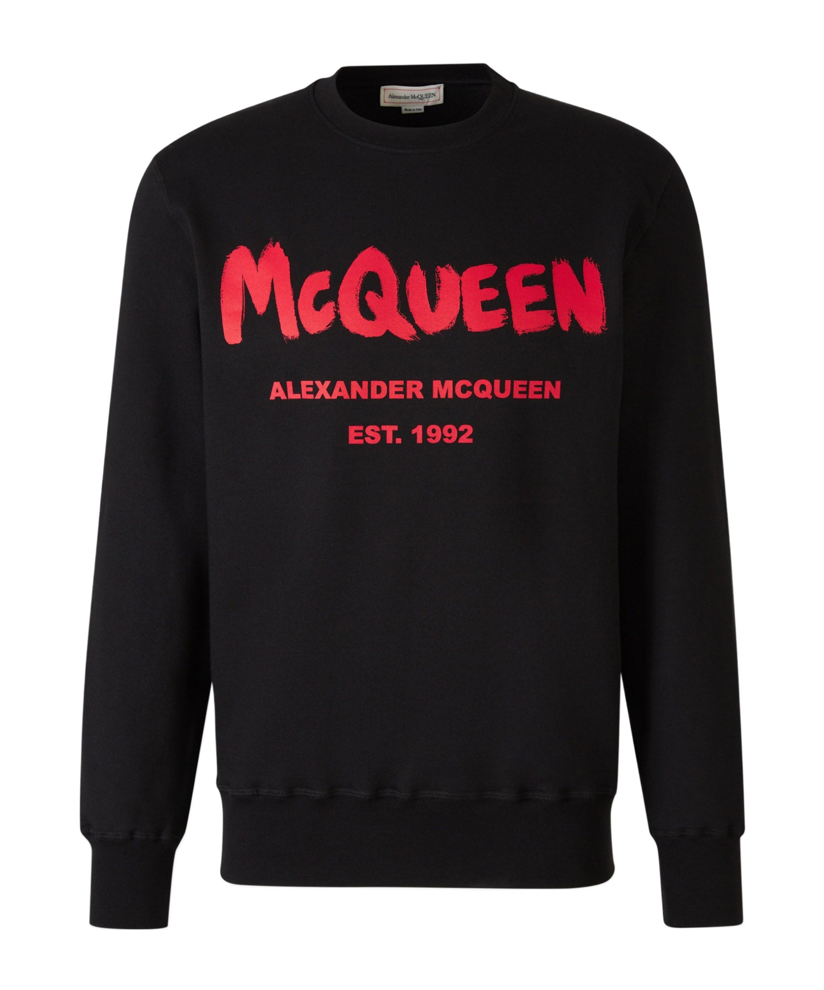 Shop Alexander Mcqueen Logo-print Cotton Sweatshirt In Black
