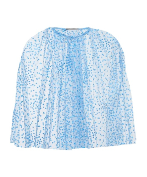 Monique Lhuillier Dotted Tulle Cape In Blue