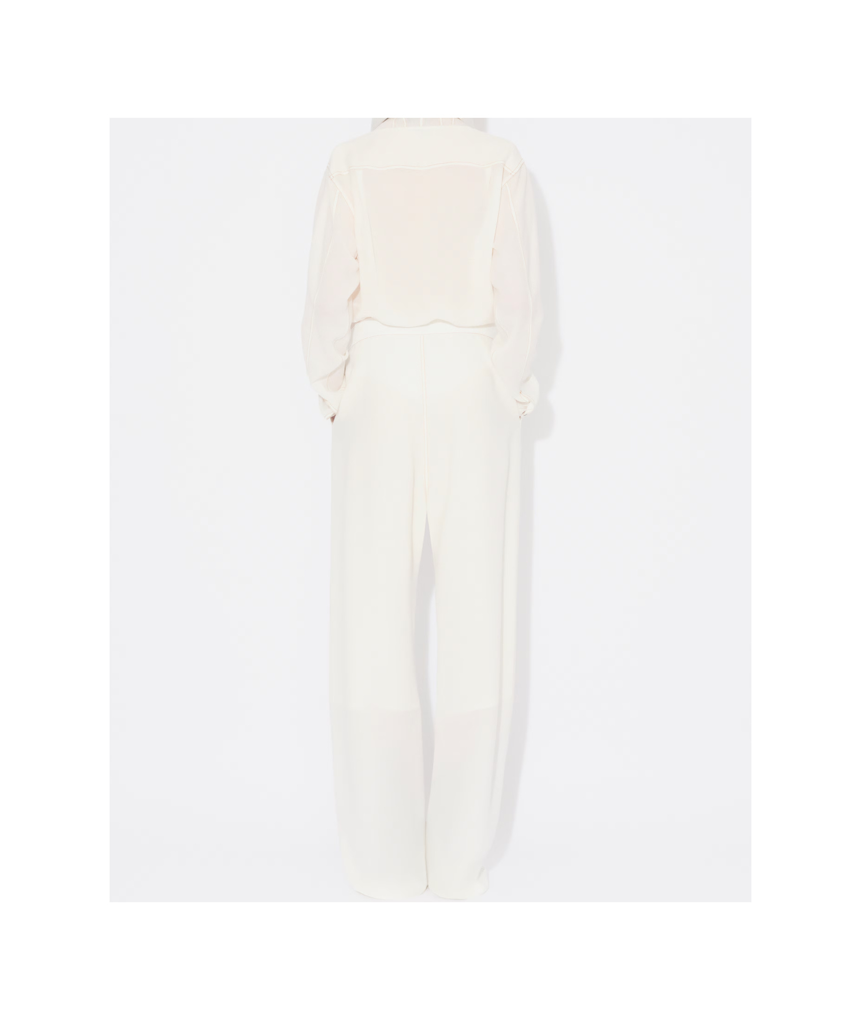 Alaïa Fluid Wool-silk Straight-leg Pants In Neutral