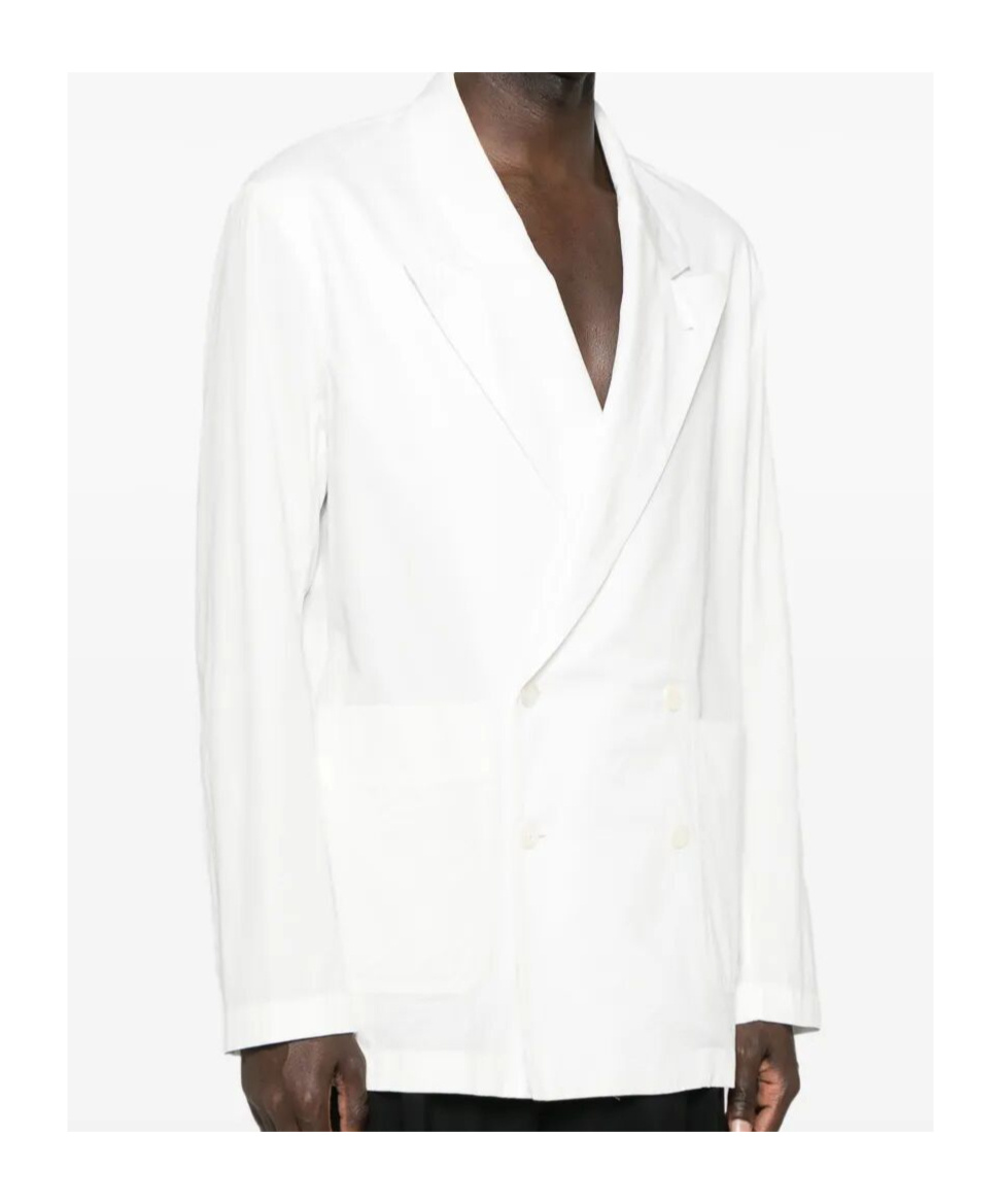 Dries Van Noten Long-sleeved Suit Coat In White