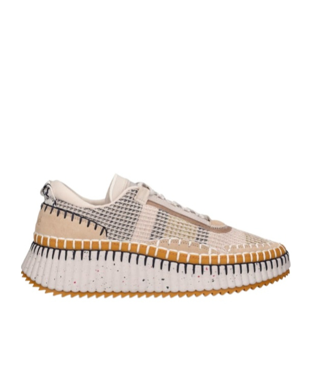 Chloé Woman Sneakers Beige Size 11 Textile Fibers In Nude