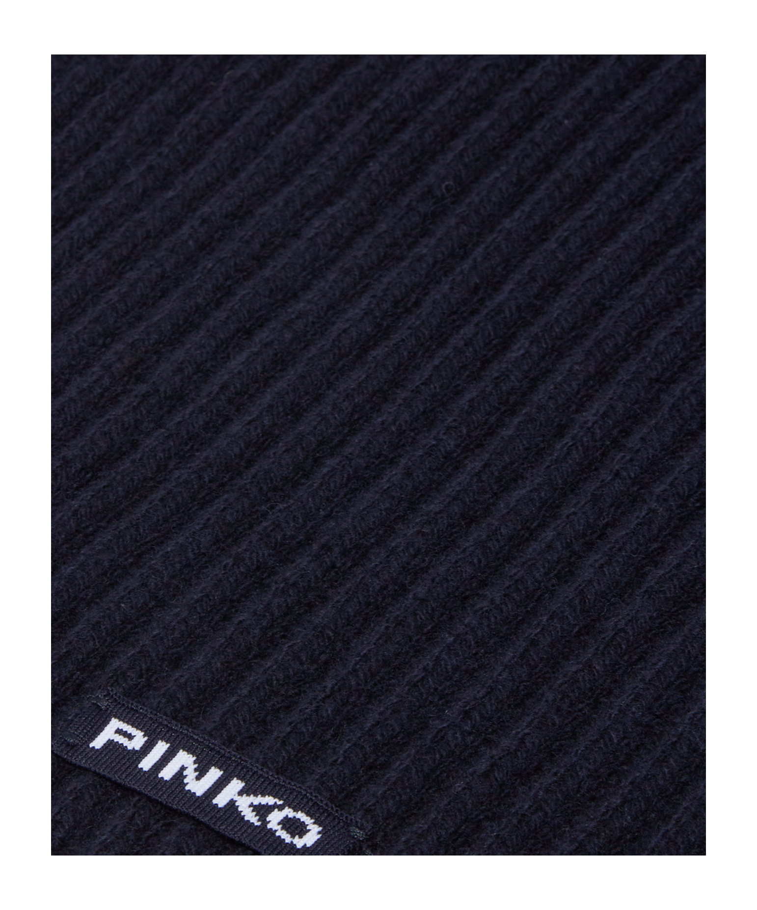 Pinko Ribbed Wool And Cashmere Scarf In Black