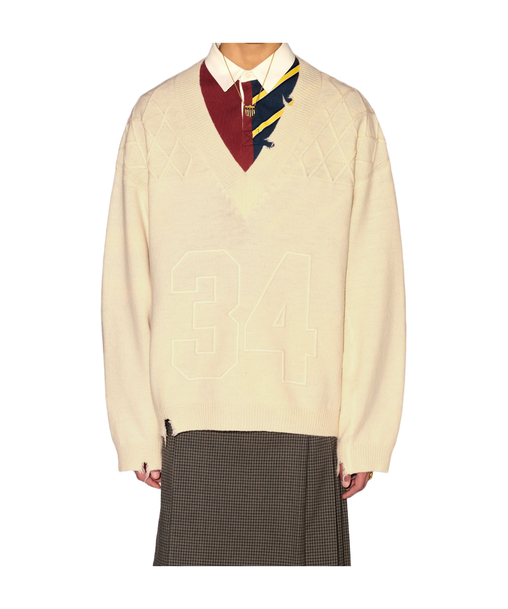 Ambush Number-embroidered Jumper In Nude