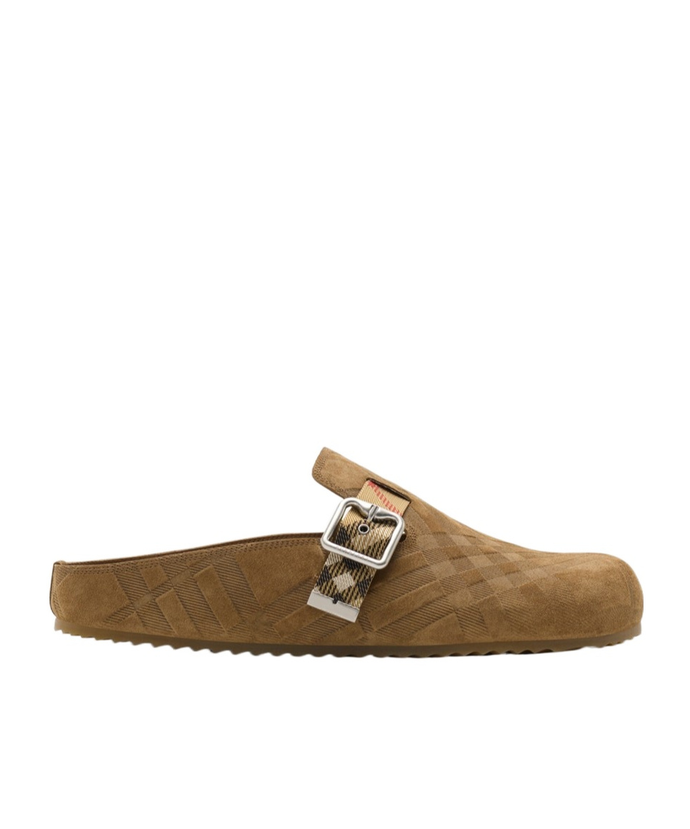 Burberry Check Suede Urchin Clogs