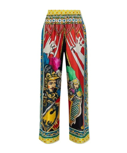 Dolce & Gabbana Multi-panel Palazzo Pants In Multicolor