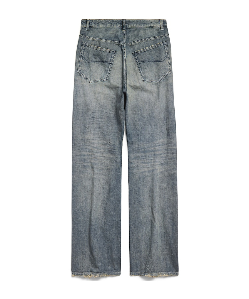 Balenciaga Men's Low Crotch Pants In Blue In Blue