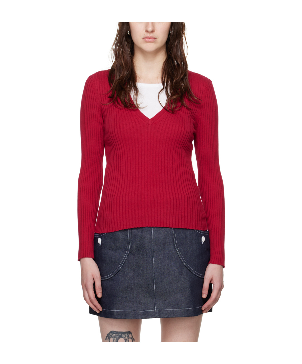 Apc Red Katie Holmes Edition Camille Sweater In Red