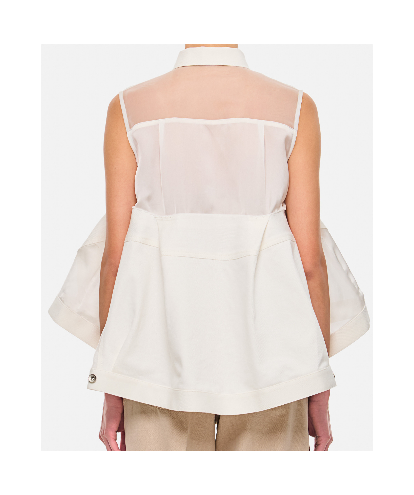 Sacai Denim Mix Shirt In White