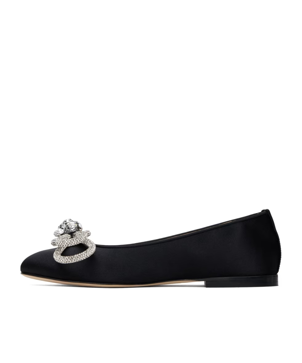 Mach&mach Double Bow 10 Ballet Shoes In Black