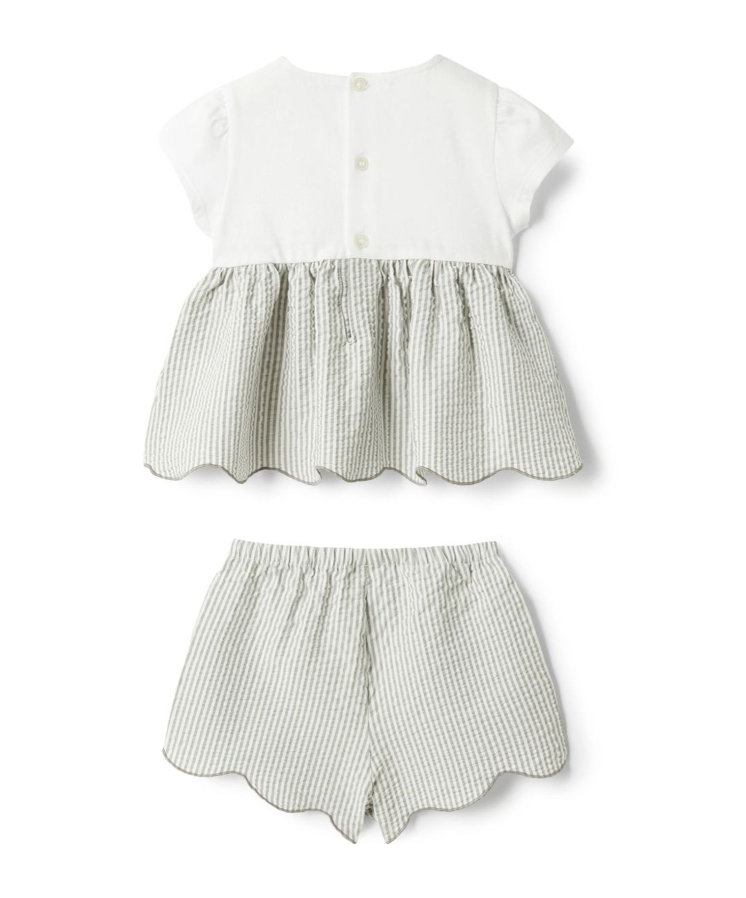 Il Gufo Short-sleeve And Pants Two-piece Set In White