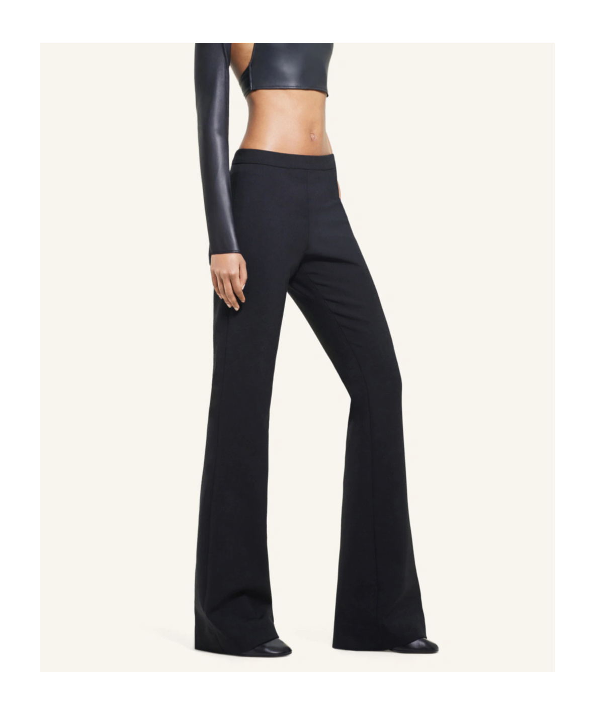 Courrèges Distressed-effect Flared Trousers In Black