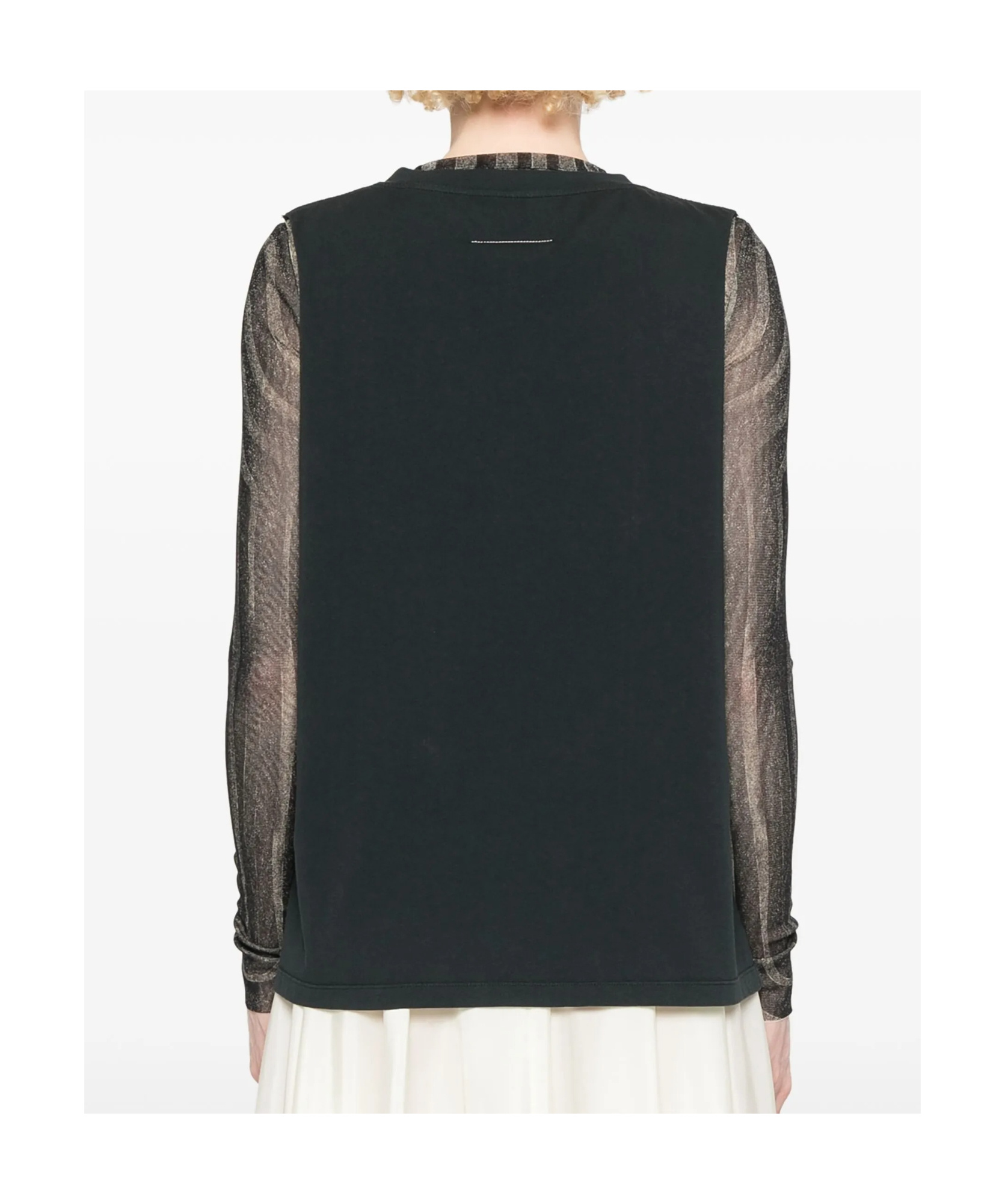 Mm6 Maison Margiela Mm6 By Maison Margiela Black Regular Fit Vest In Green