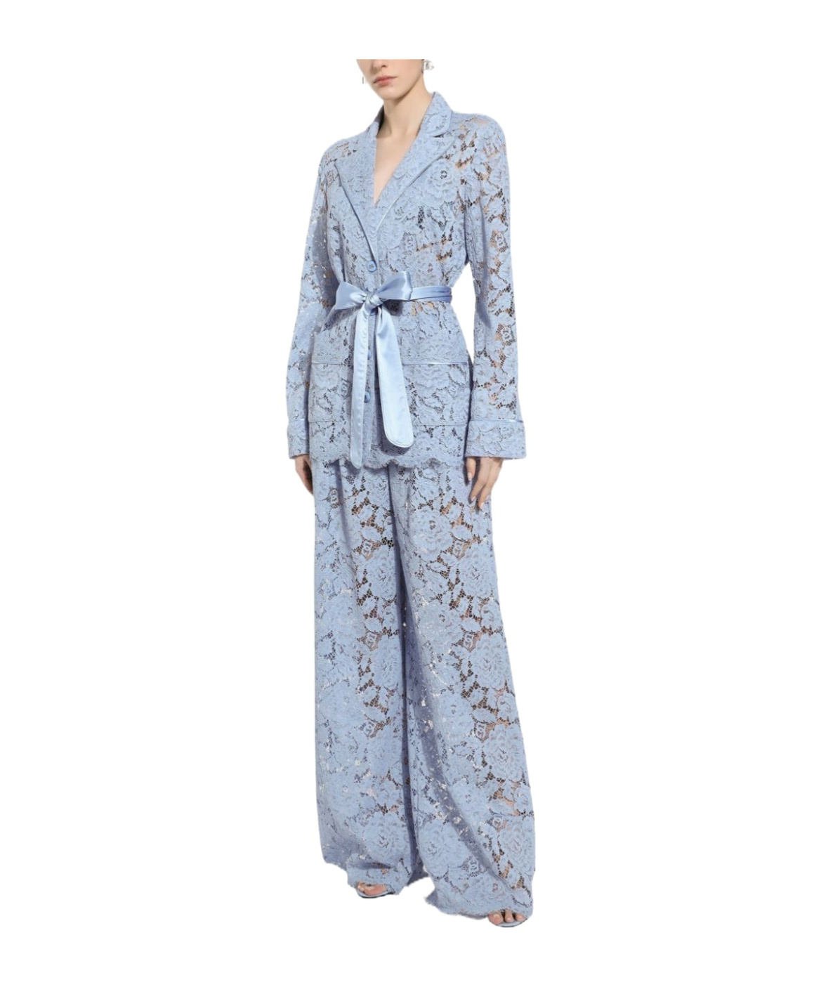 Dolce & Gabbana Women Cordonetto Lace Pijama Jacket In Blue