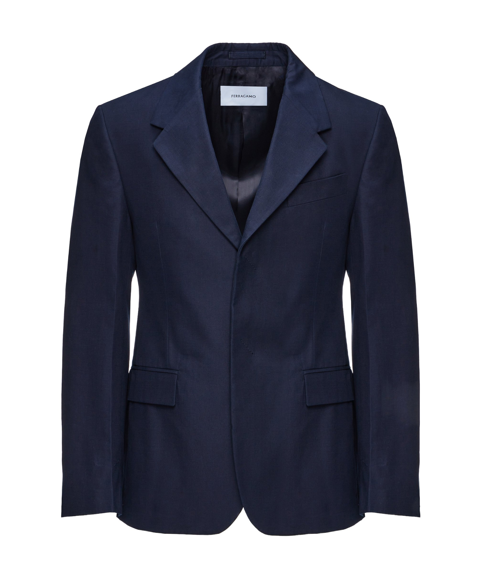 Ferragamo Single-breasted Wide-lapel Blazer In Black