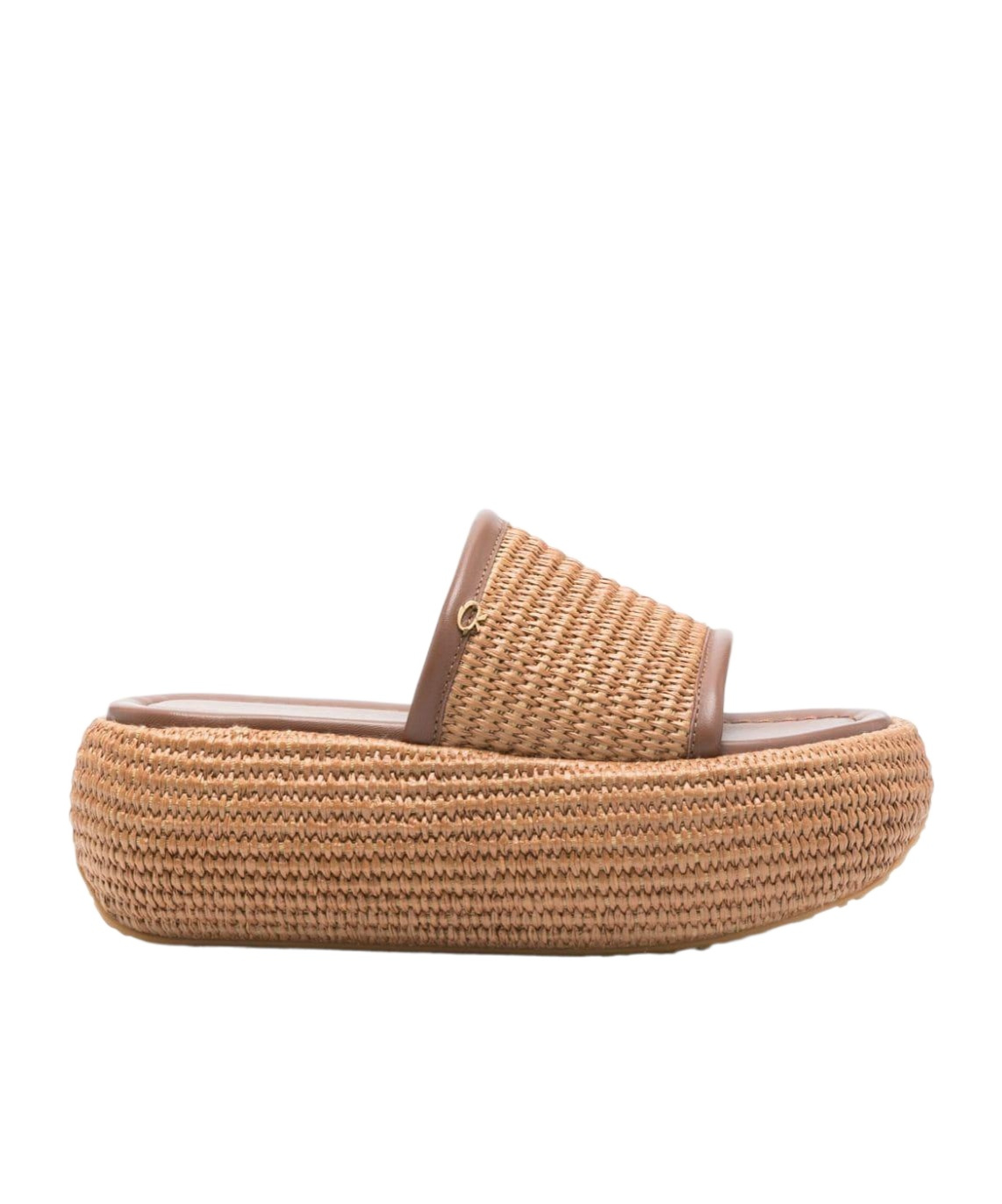 Gianvito Rossi Marbella Woven Raffia Platform Sandals In Brown