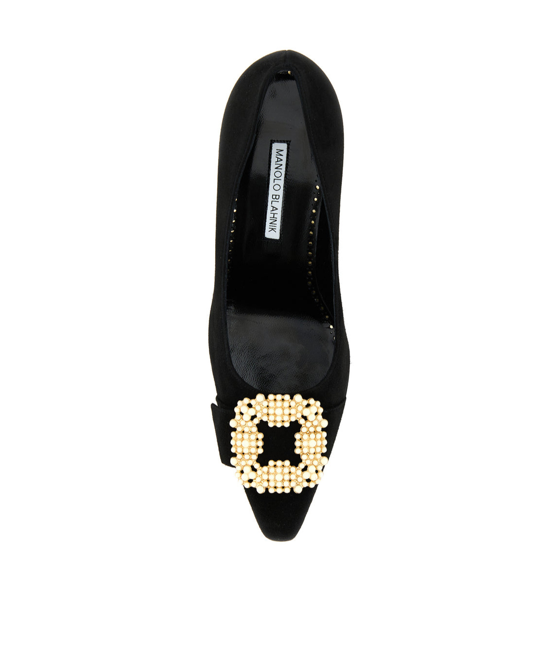 Manolo Blahnik 70mm Hangisi Crystal-buckle Pumps In Black
