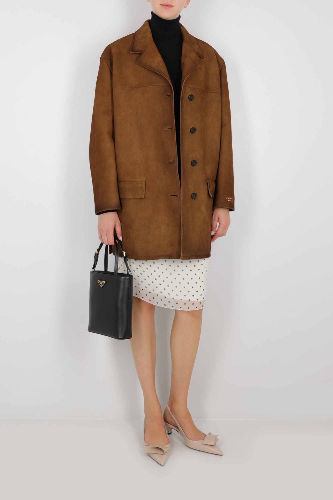 Prada Triangle Logo-appliqué Tote Bag In Black