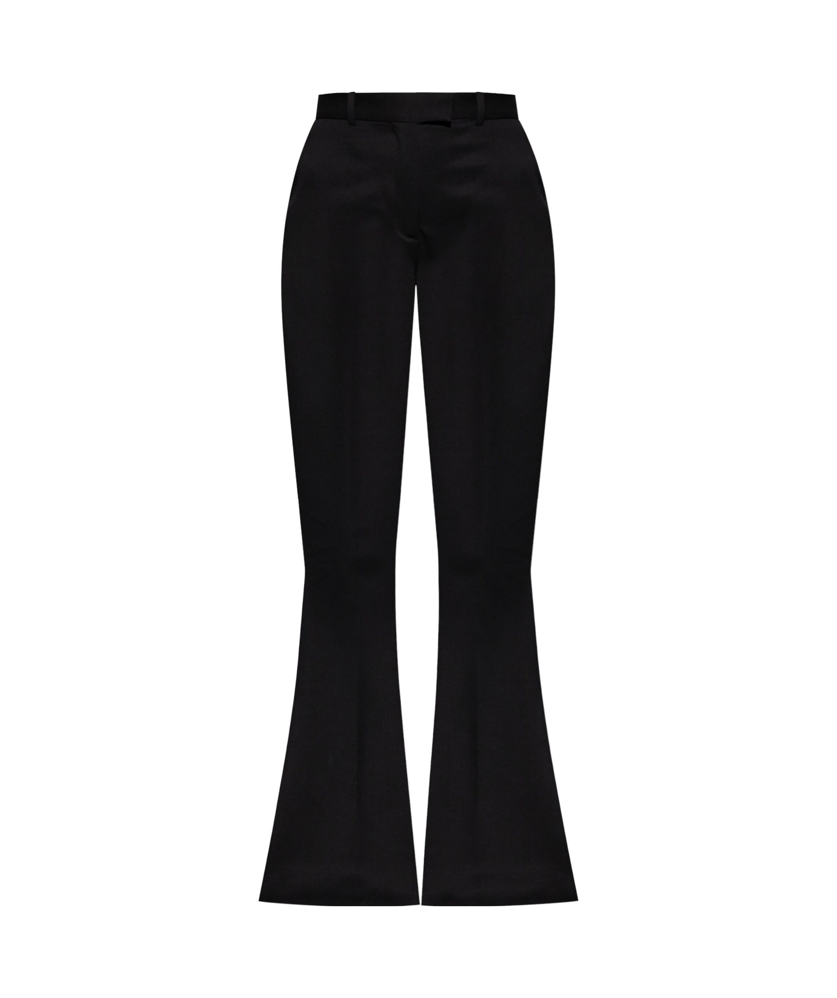 Attico Black Wool Flare Pants In Black
