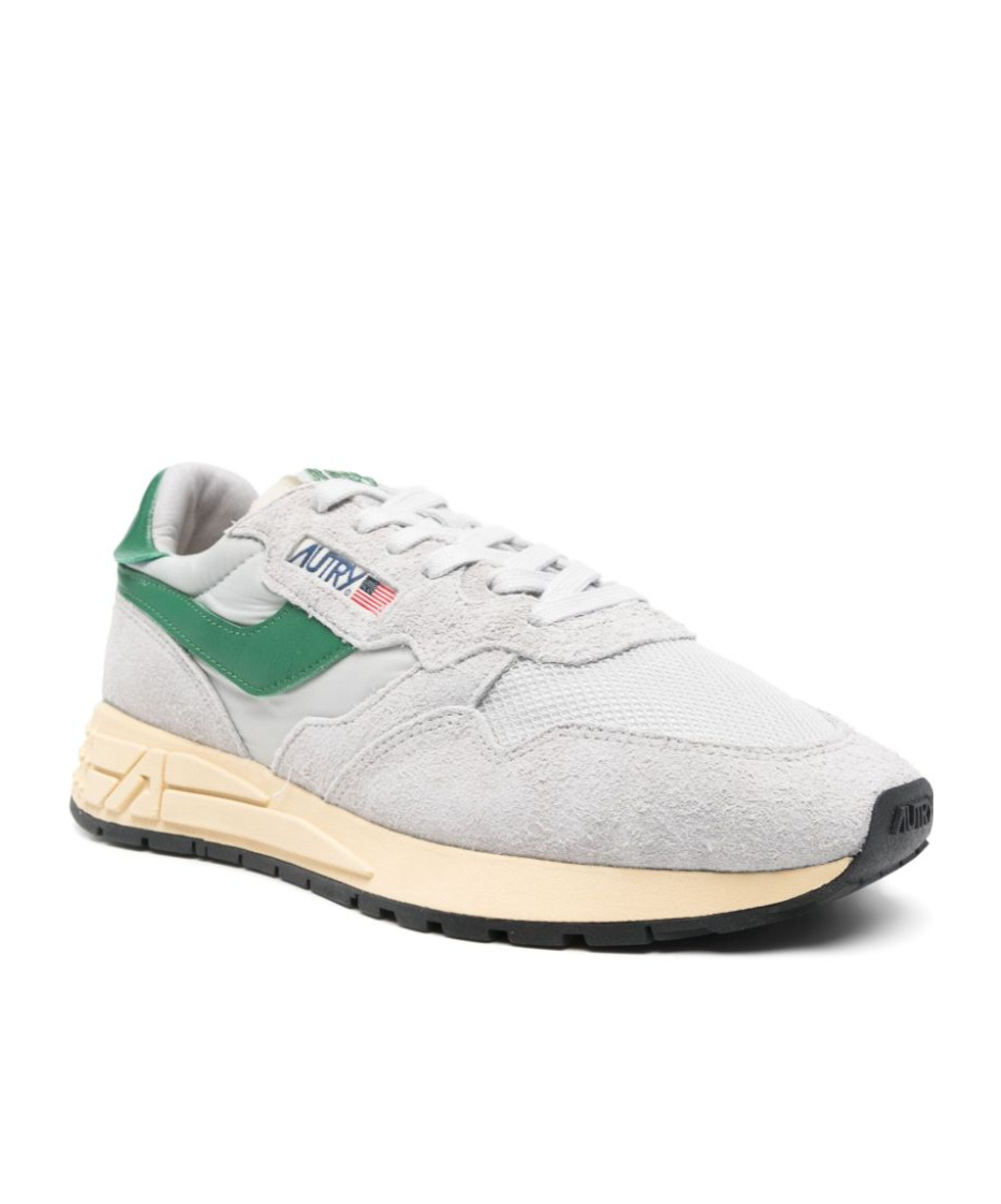 Autry Reelwind Super Vintage Grey Sneakers With Logo Patch On The Tongue And Contrasting Heel In Fabric An In Gray