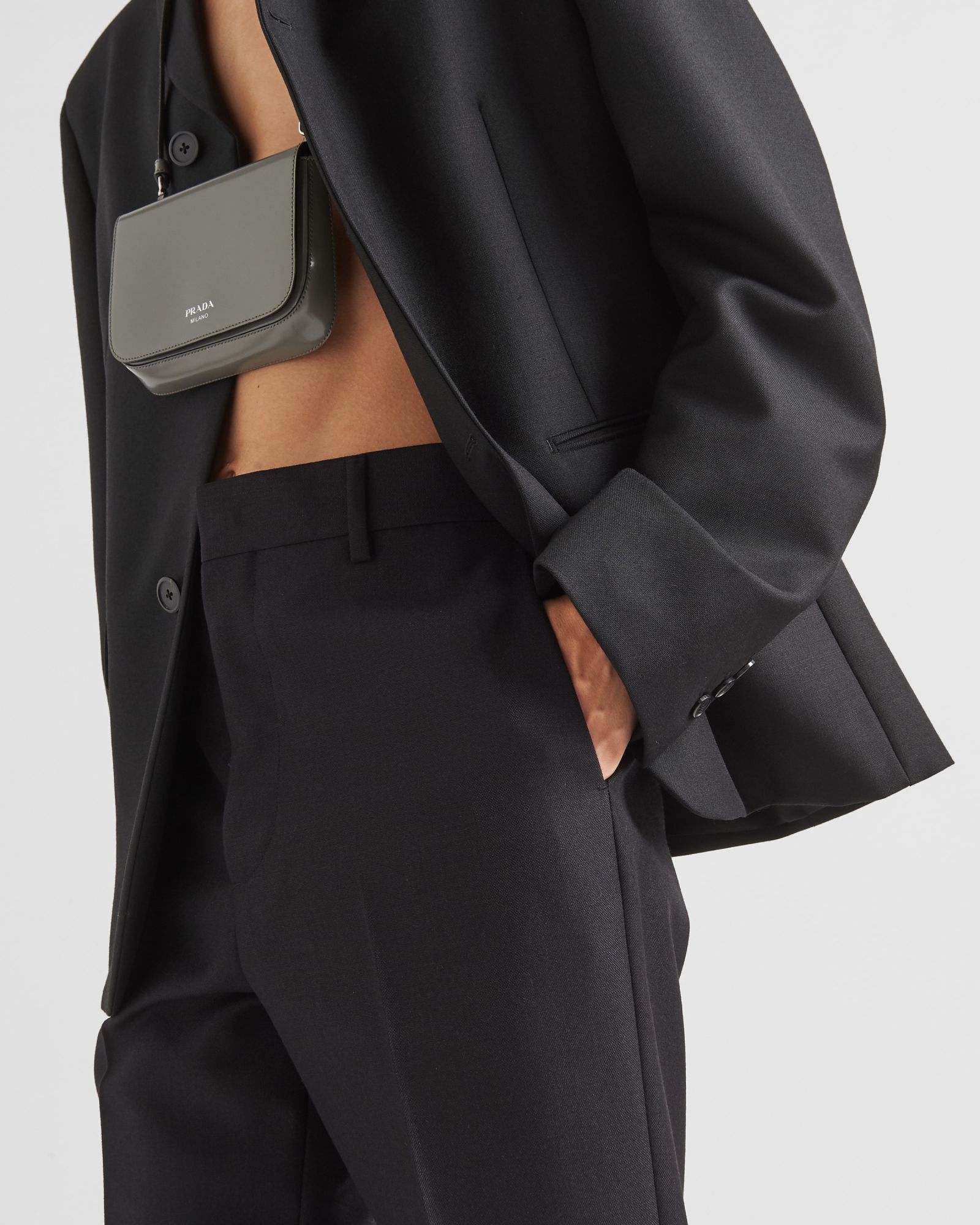 Prada Mohair Wool Trousers In Black
