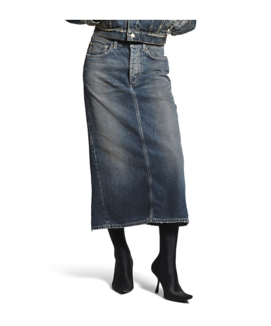 Balenciaga Knee-length Skirt With Pockets And Belt Loops In Blue