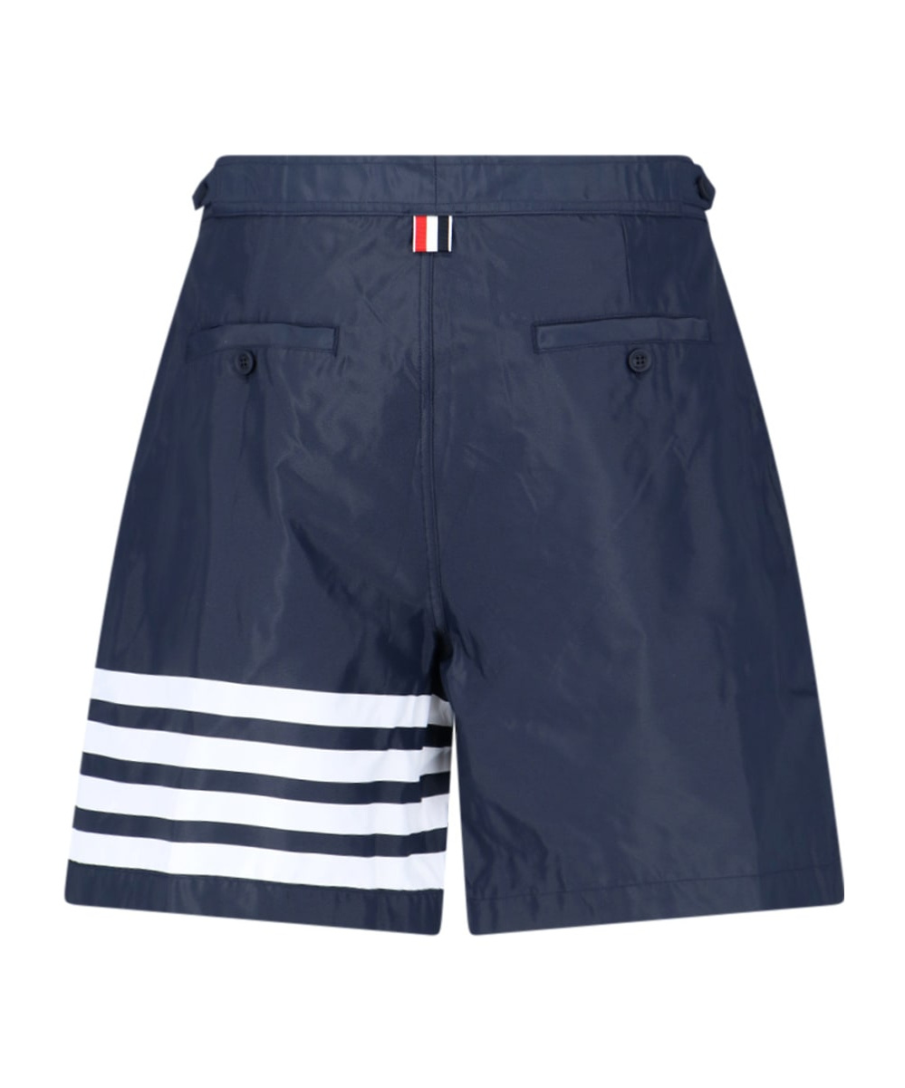 Thom Browne 4-bar Board Shorts In Blue